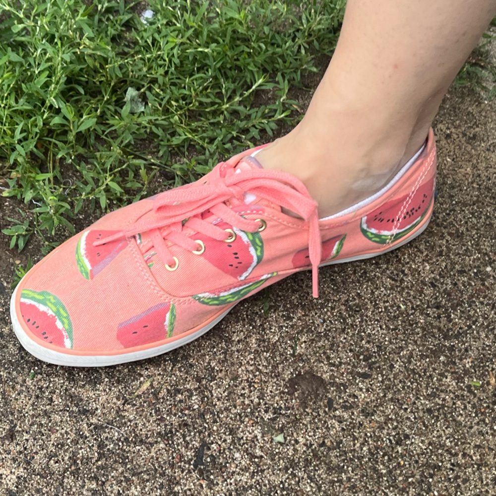 Keds Watermelon Champion Tennis Shoes 7.5 Coral, Pink, & Green
